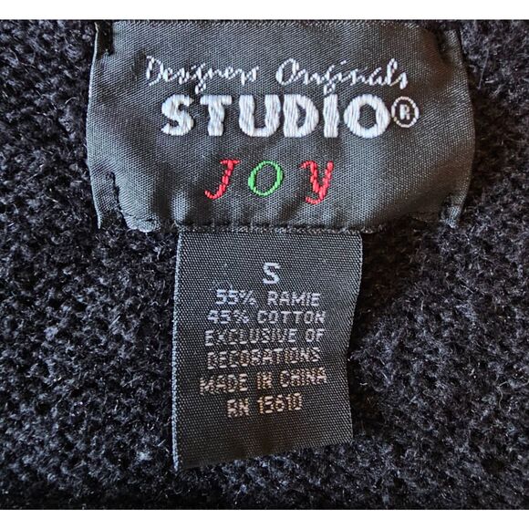 Vintage Designer Originals Studio Vest Womens Medium Black ,Poinsettia xmas - Picture 5 of 5